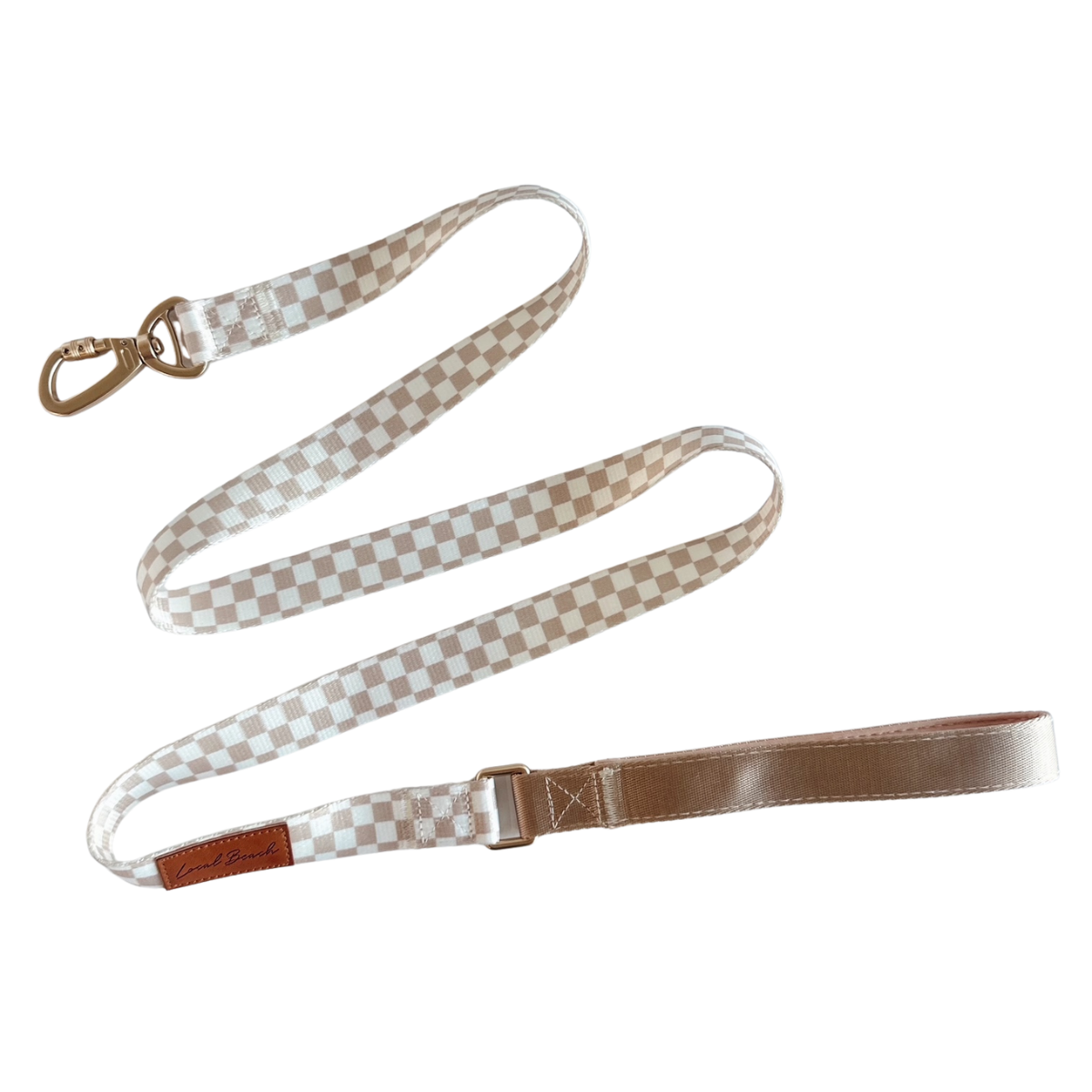 Local Beach Checker 5ft Dog Leash Tan/Cream