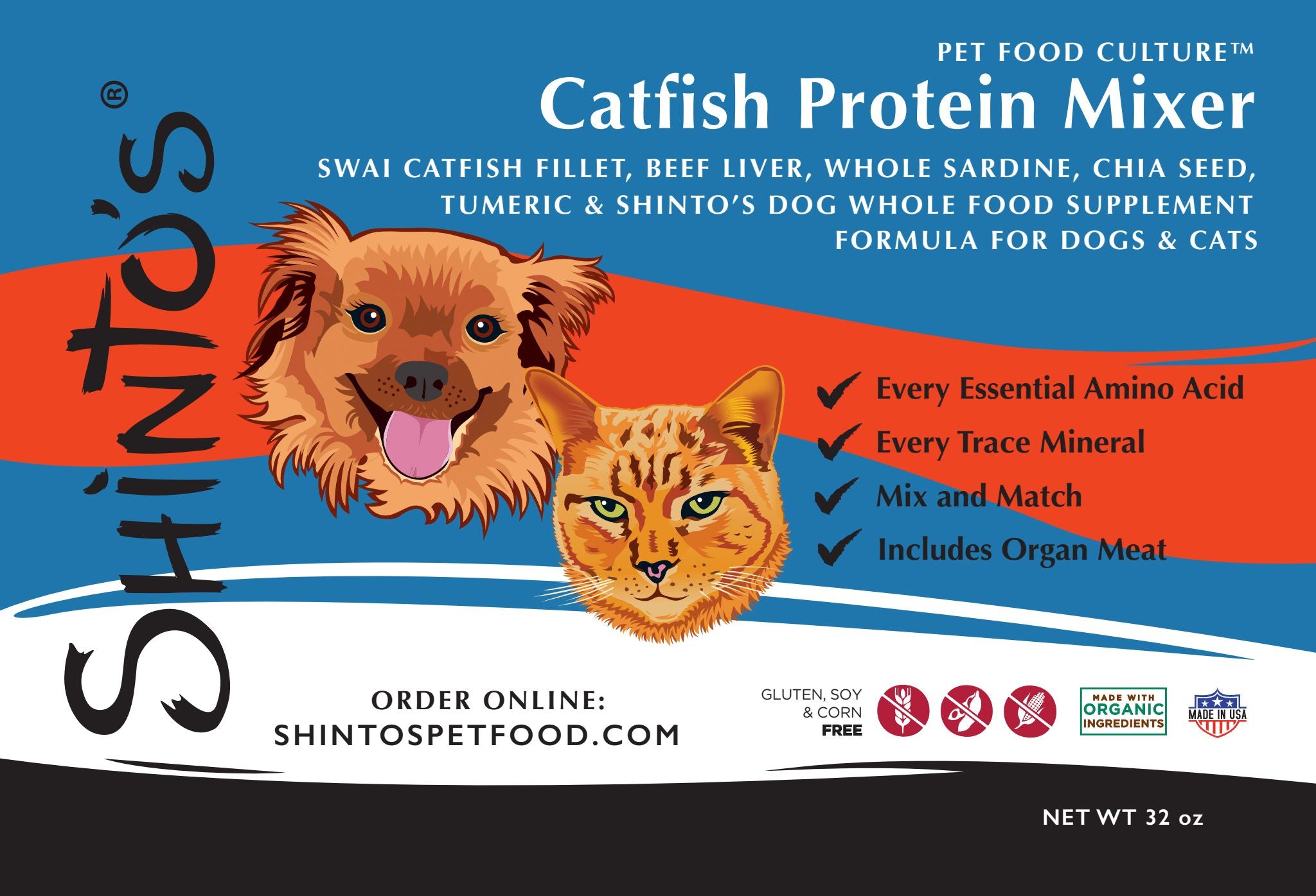 Shinto's Catfish & Sardine Protein Mixer - 32 oz