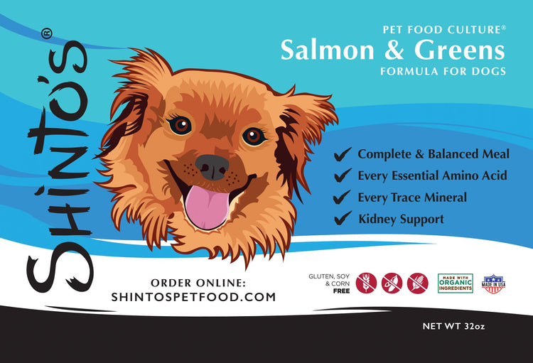 Shinto’s Salmon & Greens Balance Formula fresh dog food packaging