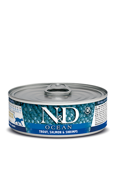 Farmina N&D Ocean- Trout, Salmon & Shrimp for Cats- 2.5oz