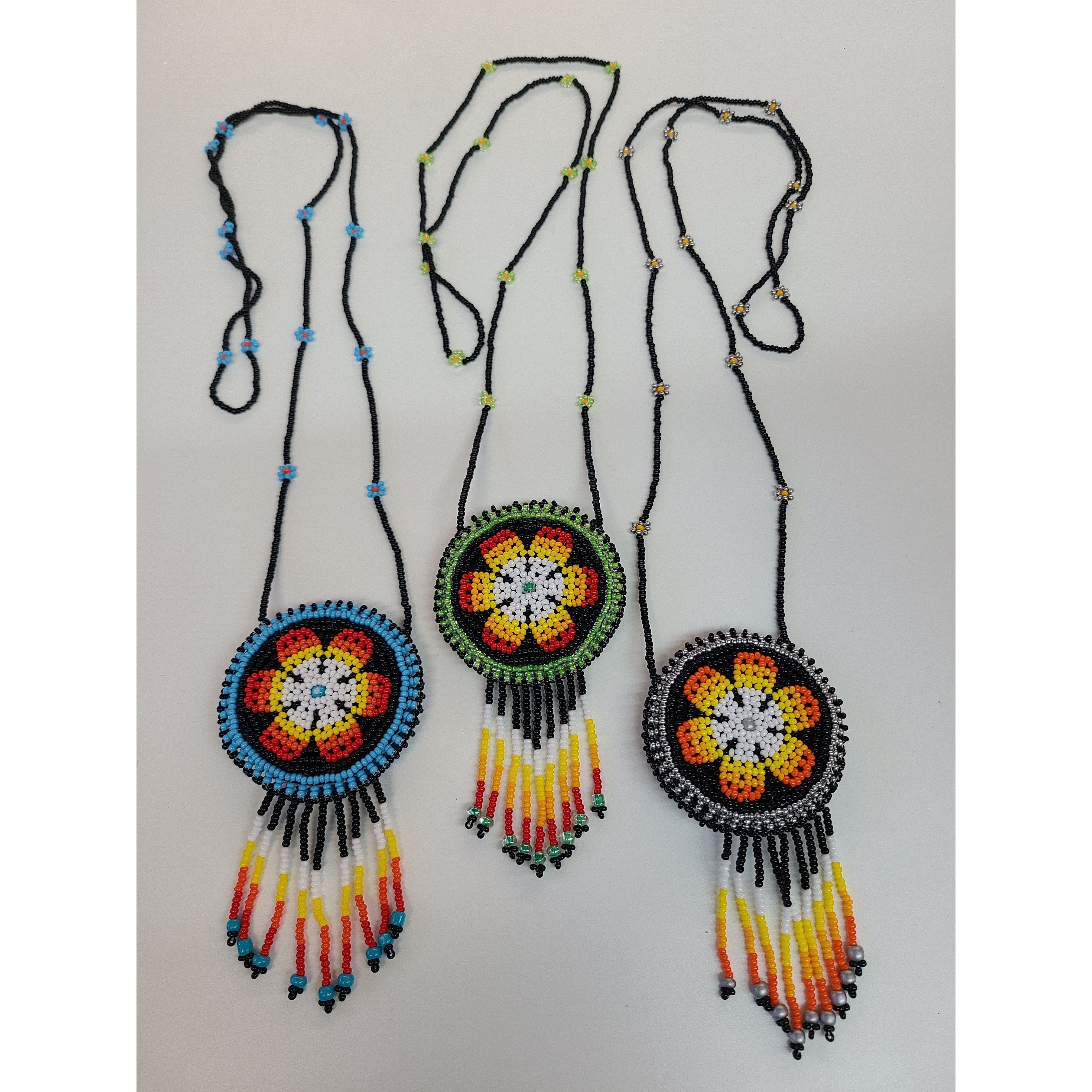 Handmade Beaded Medicine Pouch Necklace – Native-Inspired Artisan Craft