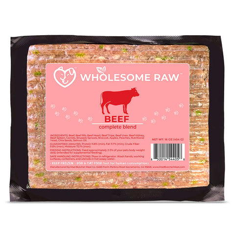 Wholesome Raw Beef & Vegetable Mix – 16 oz