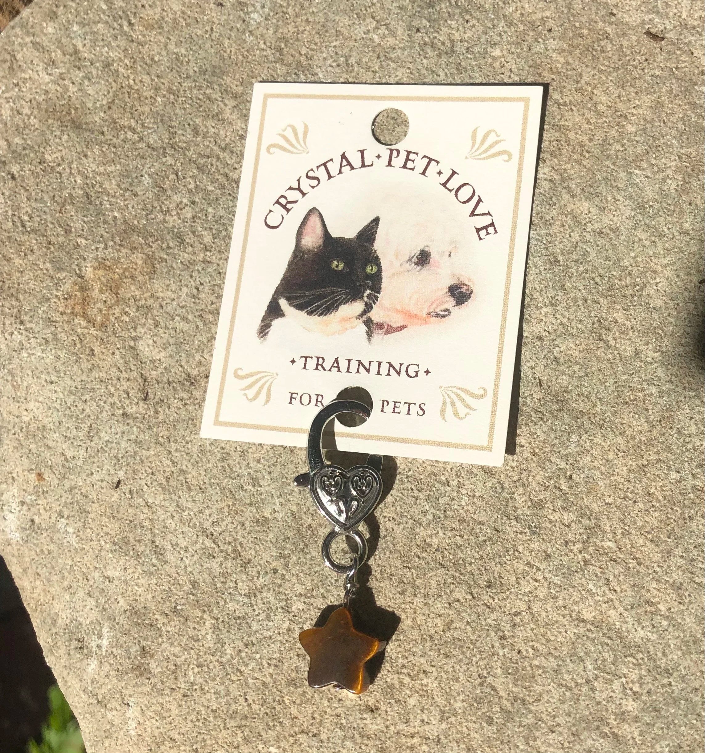 Tiger's Eye Star Pet Pendant for Holistic Support for Cats & Dogs