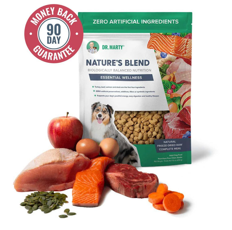 Dr. Marty Nature’s Blend Grass-Fed Lamb, Venison, Beef & Wild-Caught Mackerel Freeze-Dried Dog Food – 16 oz
