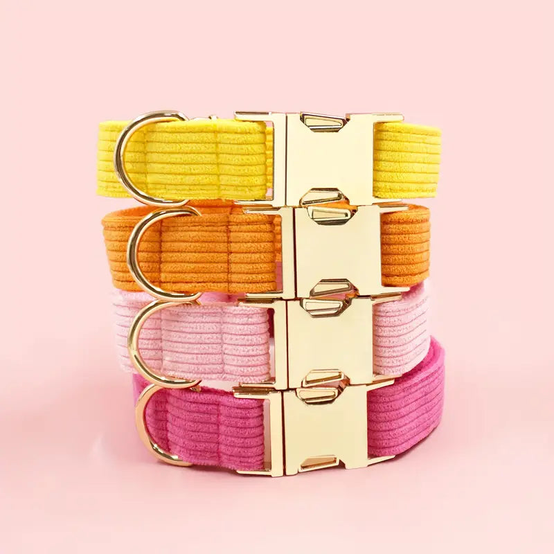 Adjustable Corduroy Dog Collar – Soft & Durable Pet Collar