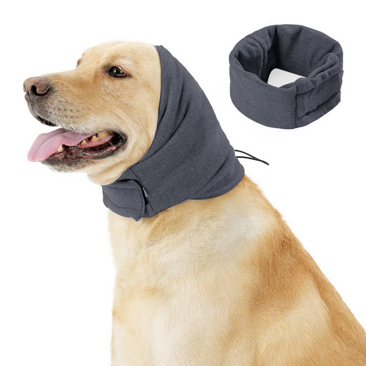 Pet Ear Muffs Dog Calming Head Wrap Adjustable_CWMM7470