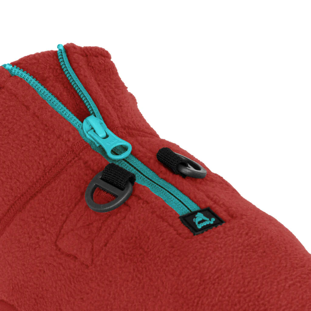 Gooby Half Zip Up Fleece Vest - Burgundy