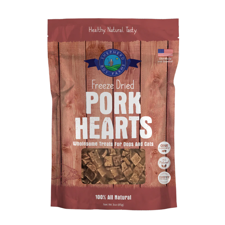 Shepherd Boy Farms Freeze-Dried Pork Hearts – 3 oz
