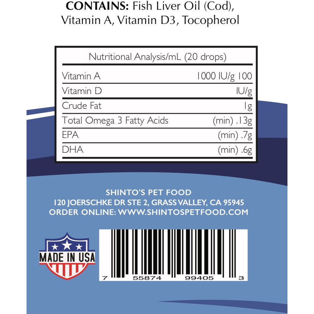 Shinto’s Pet Food High-Quality Fresh Cod Liver Oil