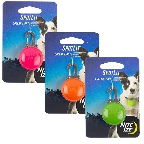 Nite Ize SpotLit LED Collar Light – Clip-On Night Safety Light for Pets