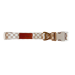 Local Beach Checker Adjustable Dog Collar – Tan