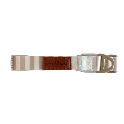 Local Beach Stripe Adjustable Dog Collar – Tan