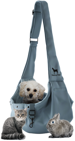 Premium Twill Pet sling Carrier, Snap Style, Black