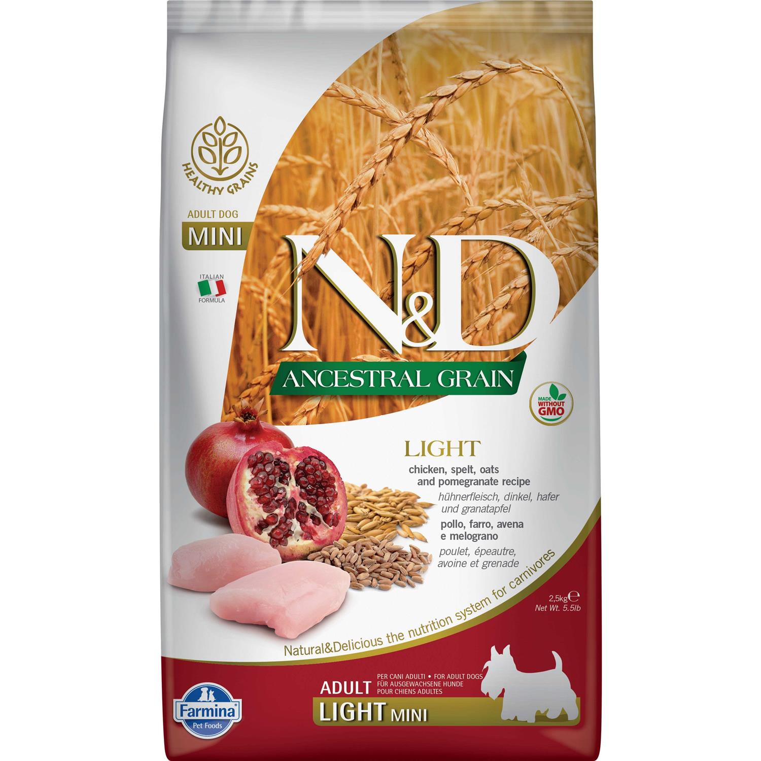 Farmina N&D Farmina N&D - Ancestral Grain Light Chicken, Spelt, Oats & Pomegranate Recipe Dry Dog Food – 26.5 lb Bag