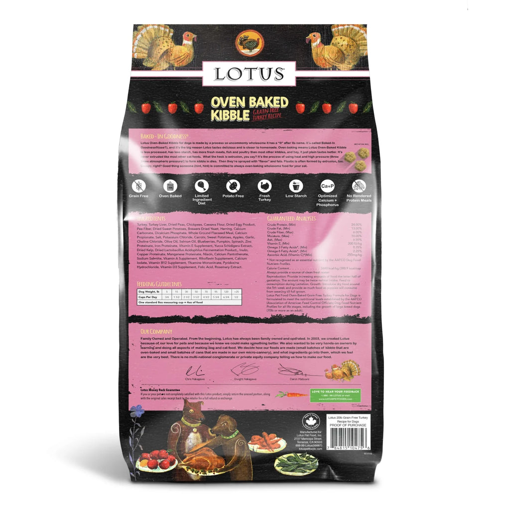 Lotus Oven-Baked Turkey Recipe Dry Dog Food – 4 lb Bag