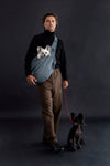 Premium Twill Pet sling Carrier, Snap Style, Black