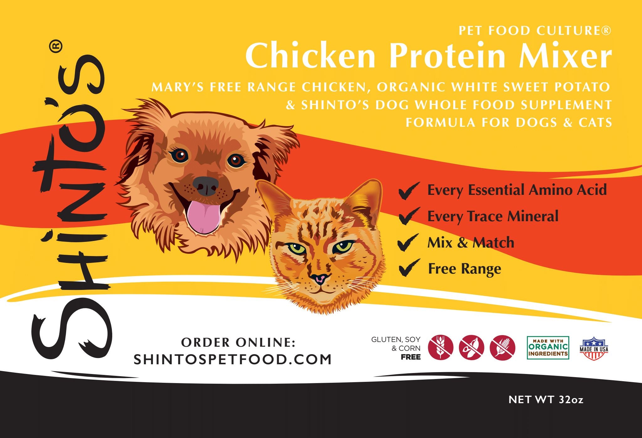 Shinto's Free Range Chicken Protein Mixer -32 oz