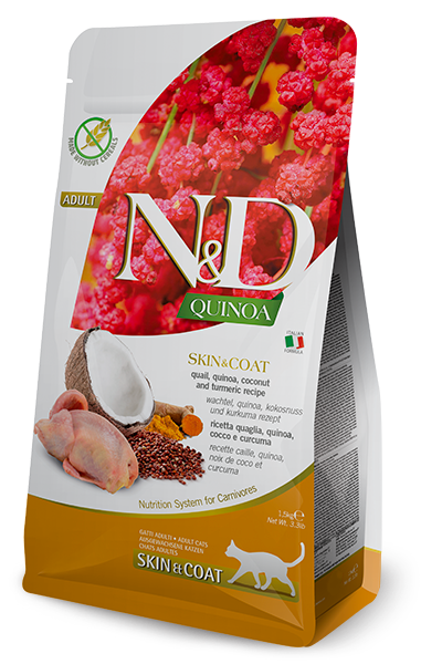 N&D Farmina Skin Coat - Quail Quinoa Coconut and Turmeric for Cats - 11 lb