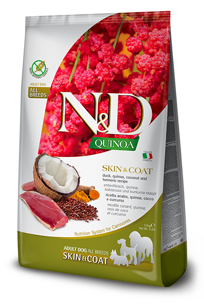 Farmina N&D Skin Coat Quinoa Duck, Coconut & Turmeric Recipe for All Adult Breeds - 15.4 lb