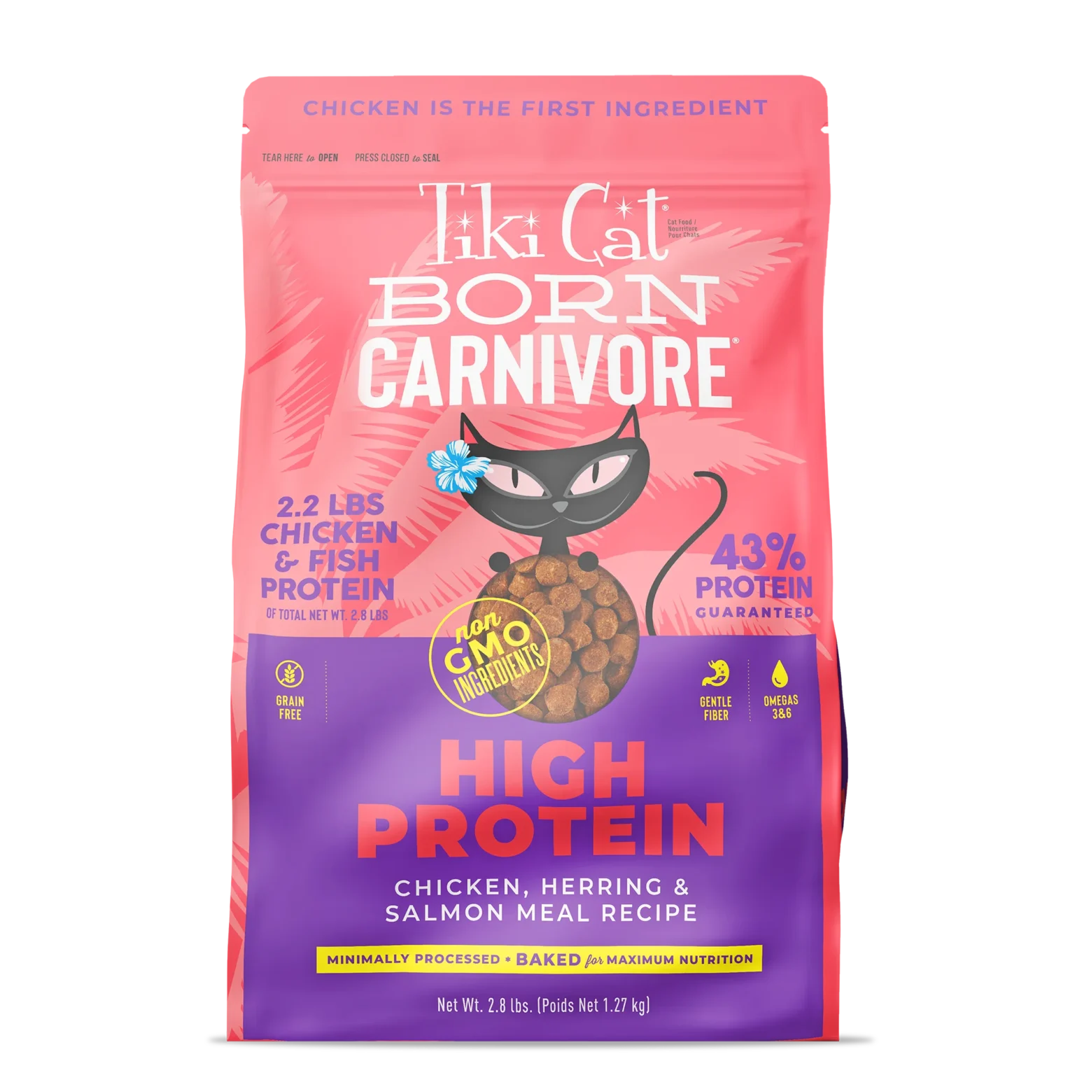 Tiki Cat High Protein Chicken, Herring & Salmon Recipe 2.8 lbs