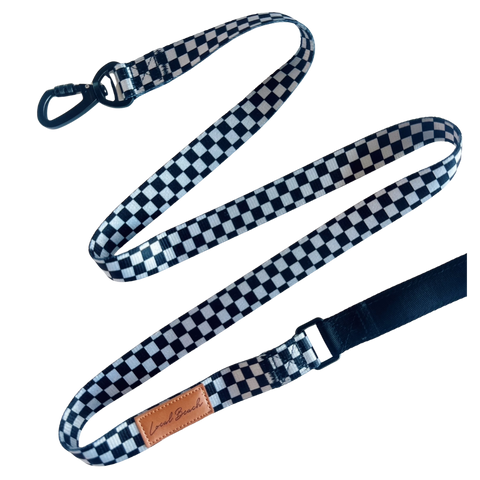 Local Beach Checker 5ft Dog Leash Black/Gray
