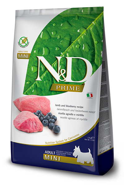 Farmina N&D Prime - Lamb & Blueberry Recipe Dry Dog Food for Adult Mini Breeds –