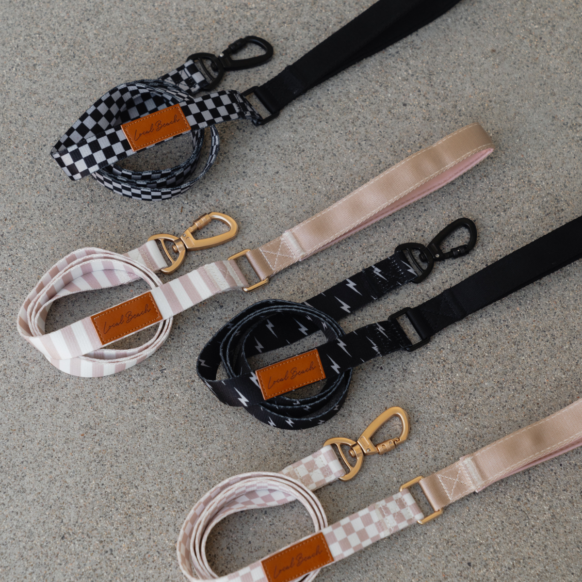 Local Beach Stripe 5ft Dog Leash Tan