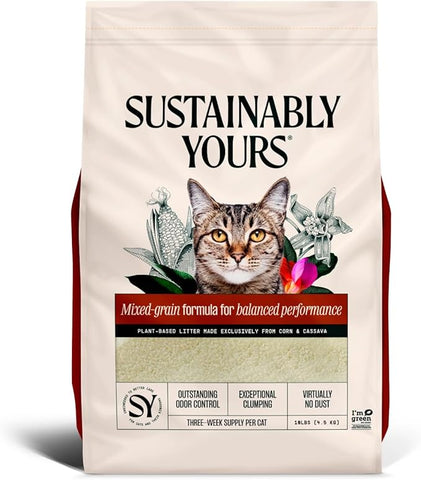 Sustainably Yours Mixed-Grain Cat Litter – 13 lb