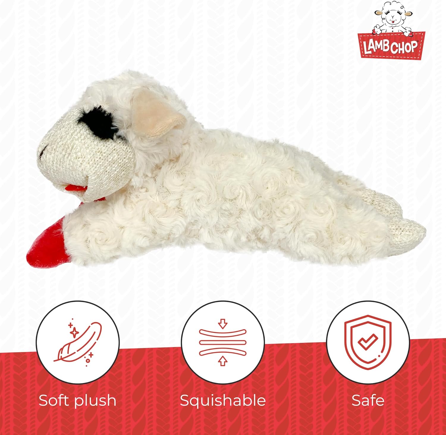 Lamb Chop Dog Plush Toy  – Soft, Squeaky Dog Toy for Playtime & Cuddles
