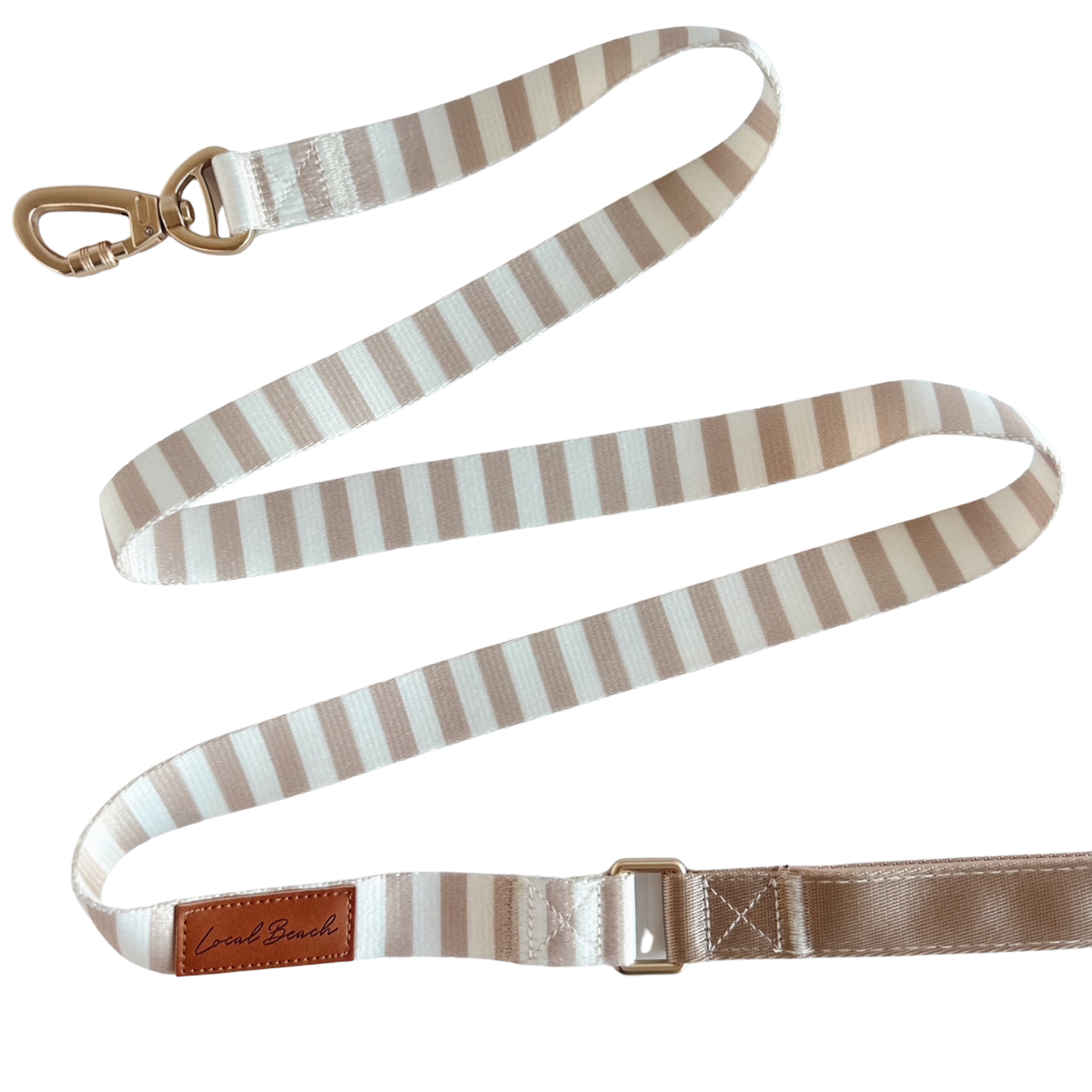 Local Beach Stripe 5ft Dog Leash Tan
