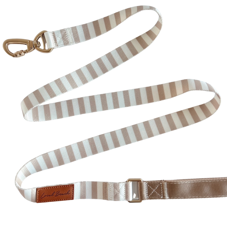 Local Beach Stripe 5ft Dog Leash Tan