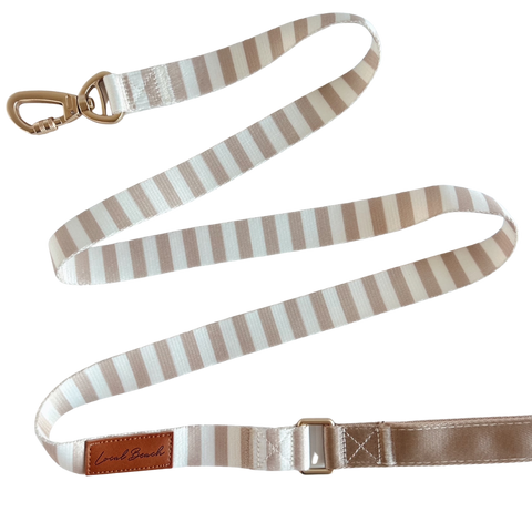 Local Beach Stripe 5ft Dog Leash Tan