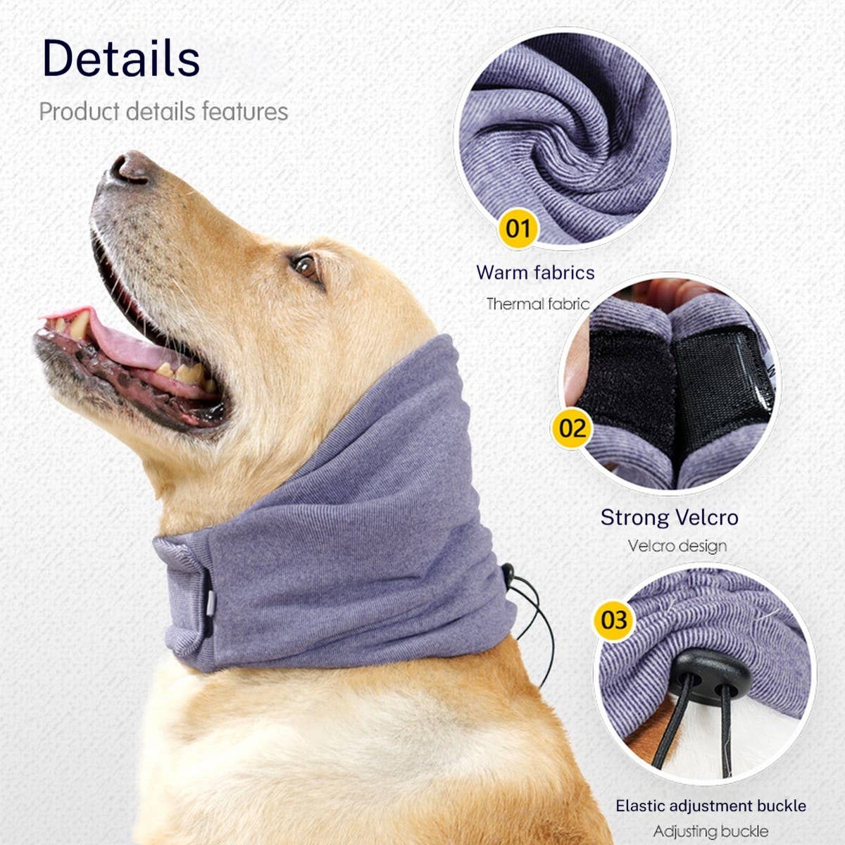 Pet Ear Muffs Dog Calming Head Wrap Adjustable_CWMM7470