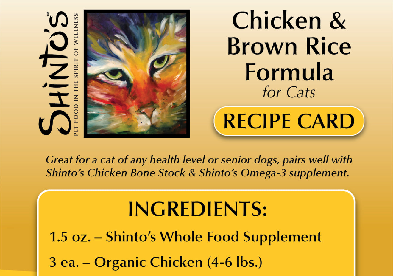 Recipe Card - Chicken & Brown Rice WET Formula for Cats