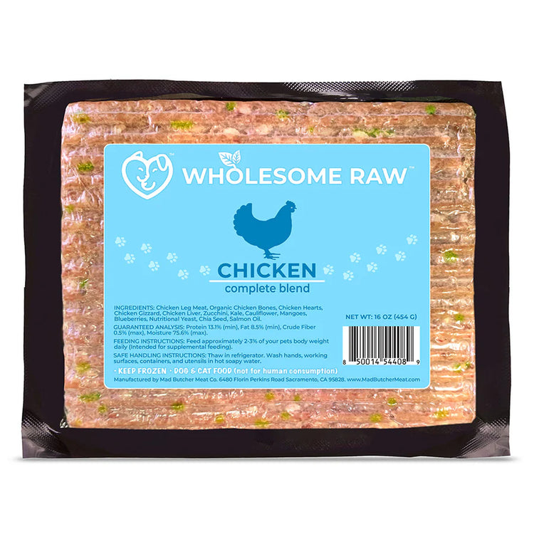 Wholesome Raw Chicken & Complete Diet(Bone Added) – 16 oz