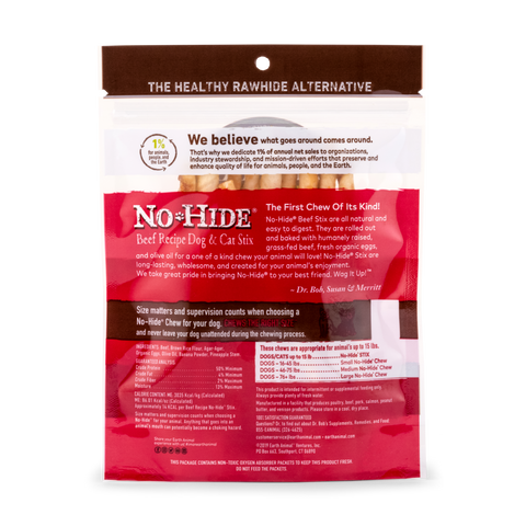 Earth Animal No-Hide Beef Stix – Dog & Cat Chews, 1.6 oz