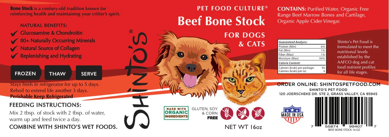 Beef Bone Marrow Stock - Nutrient-Rich Broth for Dogs & Cats