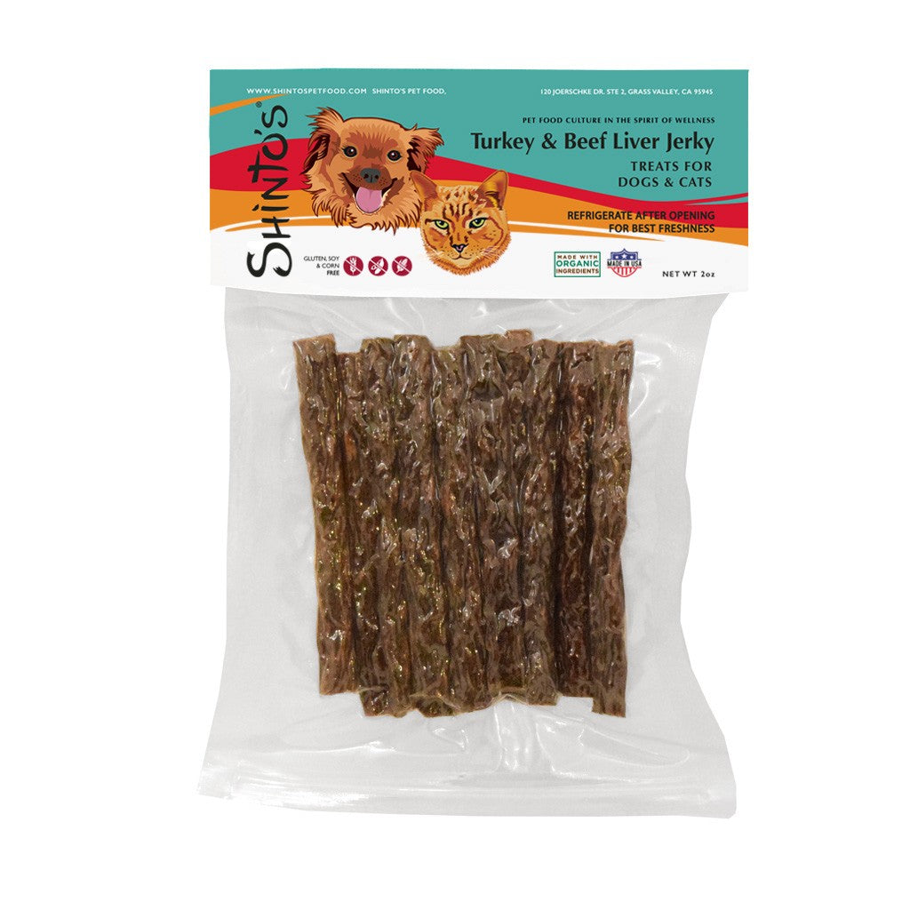 Shinto’s Turkey & Beef Liver Jerky – Healthy Treats for Dogs & Cats