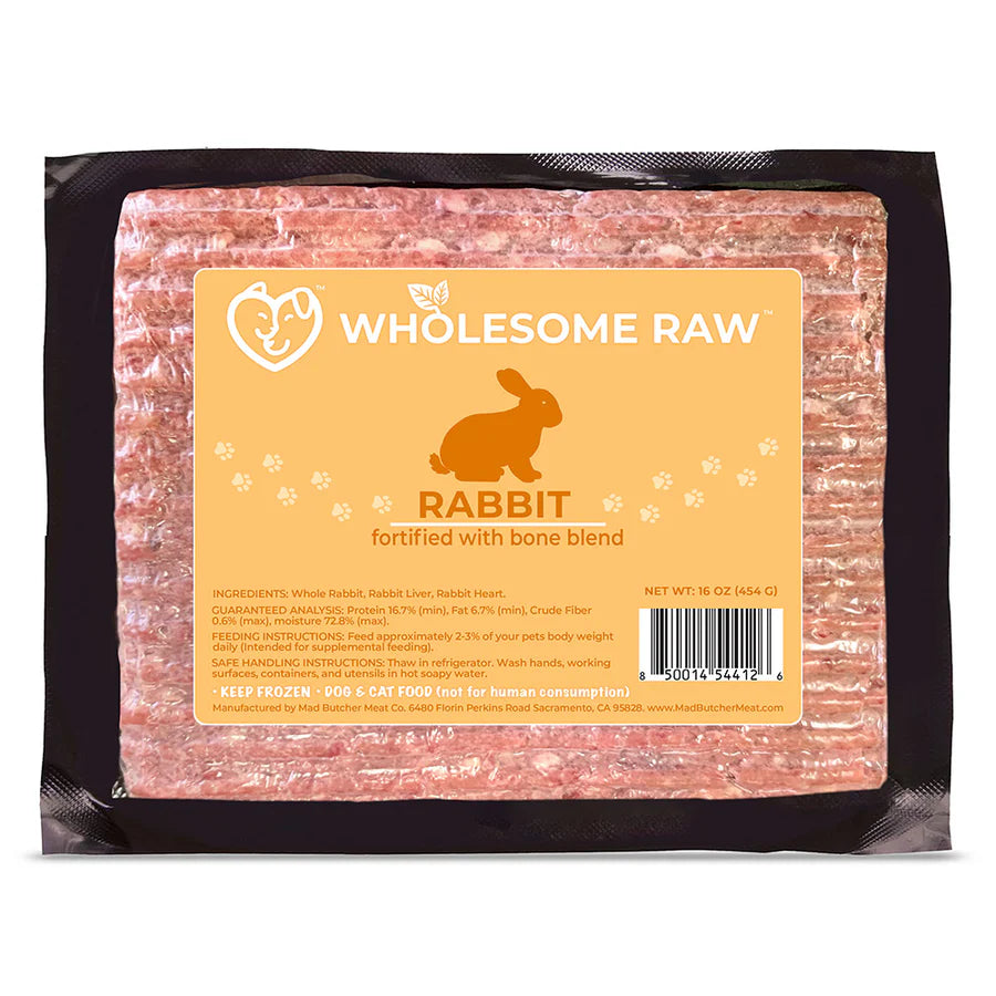 Wholesome Raw Rabbit & Vegetable Mix - Frozen Raw Pet Food