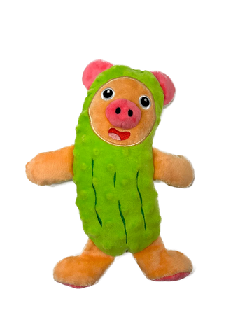 Fika’s Freaky Friends Pickle Pig Squeaky Plush Dog Toy