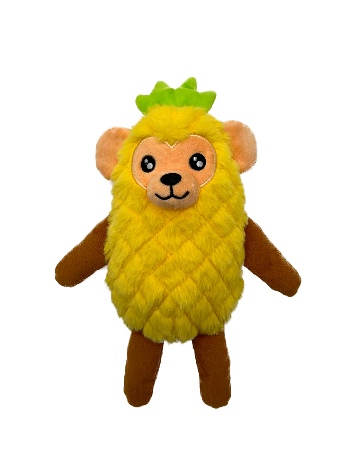 Fika’s Freaky Friends Pineapple Monkey Squeaky Plush Dog Toy