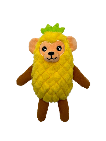Fika’s Freaky Friends Pineapple Monkey Squeaky Plush Dog Toy