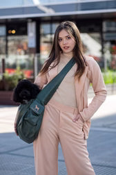 Vegan Leather Pet Sling Ruffle Style | Noah & Paw