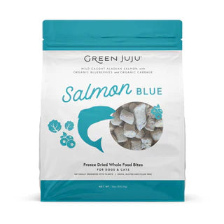Green Juju Salmon Blue Bites – Freeze-Dried Dog & Cat Treats, 3 oz