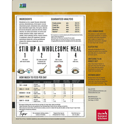 The Honest Kitchen Grain-Free Veggie, Nut & Seed Base Mix – Human-Grade Dog Food