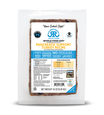 Raised Right Pancreatic Support Turkey Gently Cooked Dog Food – 16 oz