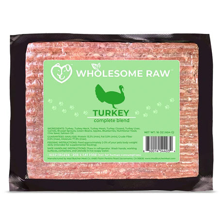 Wholesome Raw Complete Turkey Diet – 1 lb
