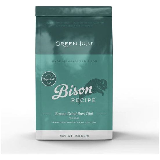 Green JuJu Freeze-Dried Raw Dog Food – Bison Recipe - 14 oz