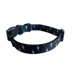 Local Beach Lightning Bolt Adjustable Dog Collar – Black