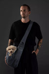 Premium Twill Pet sling Carrier, Snap Style, Black